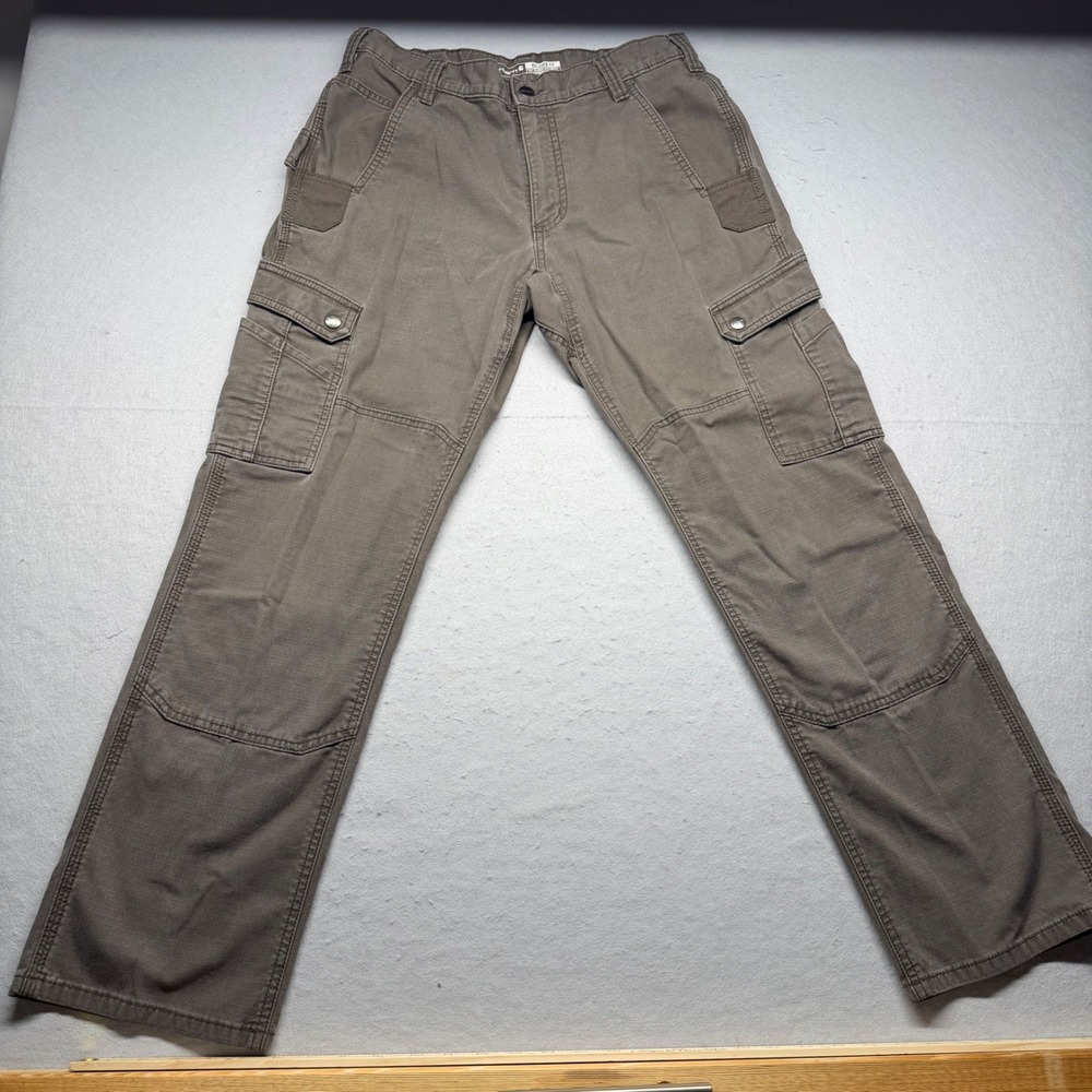 Carhartt Cargo Pants Mens 32x30 Brown Relaxed Fit Ripstop Work Trousers 105461